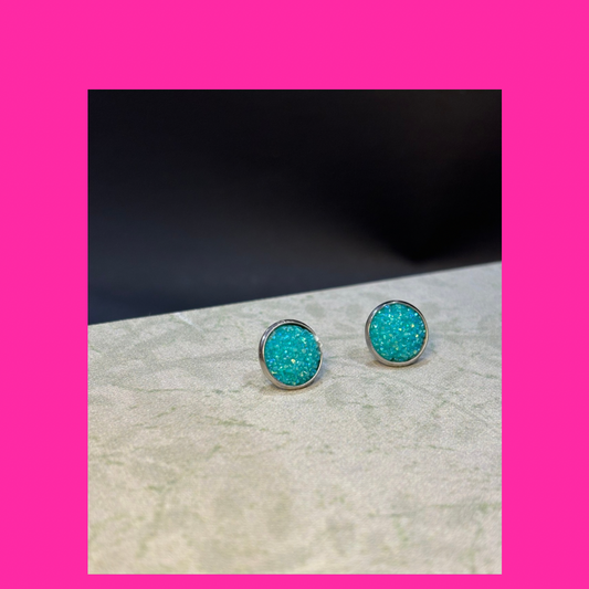 Blue stud earrings