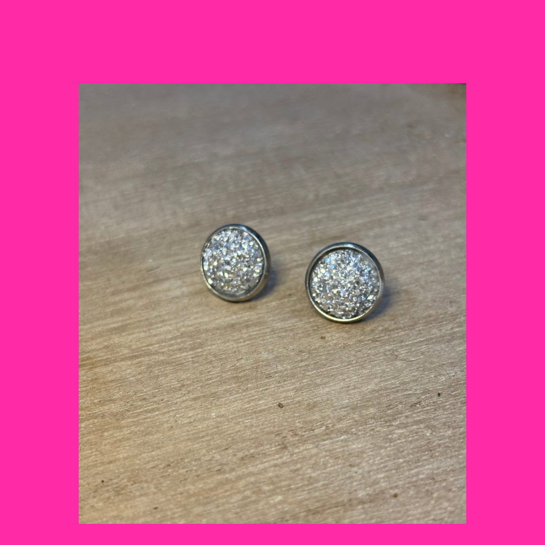 Silver stud earrings